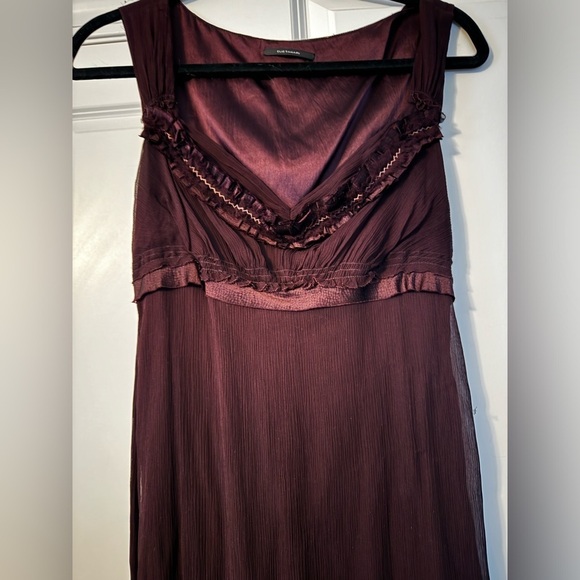 Crepe silk Cocktail Dress Burgundy - Picture 1 of 6
